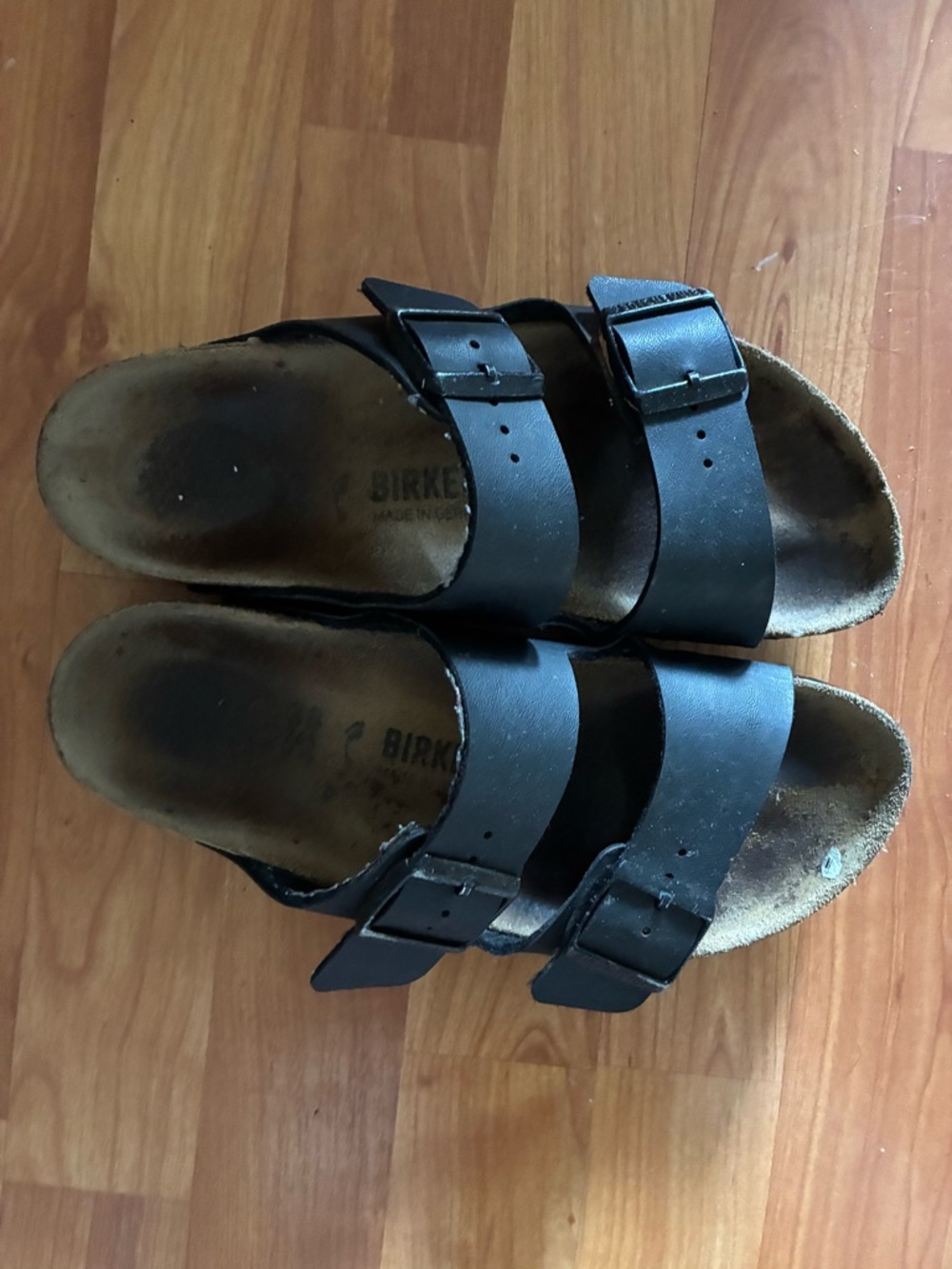 Birkenstock Black Two-Strap Buckle Sandals